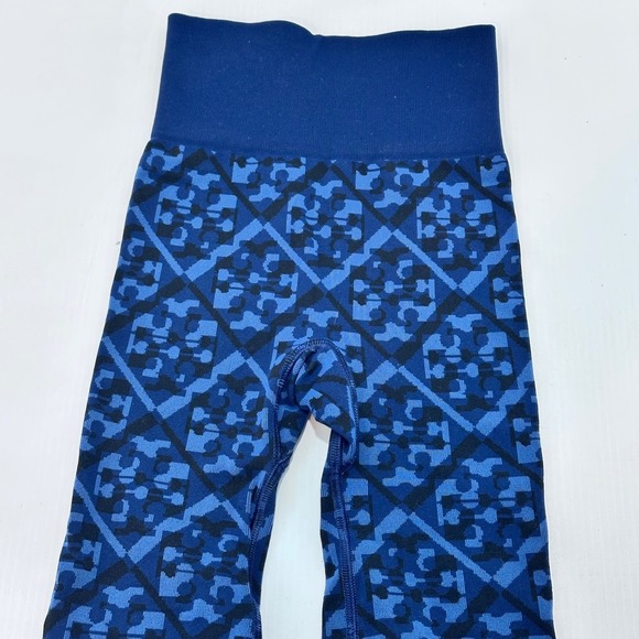 Tory Burch Seamless Legging XS Prismatic T Monogram Jacquard High Waist Italy - Picture 4 of 11
